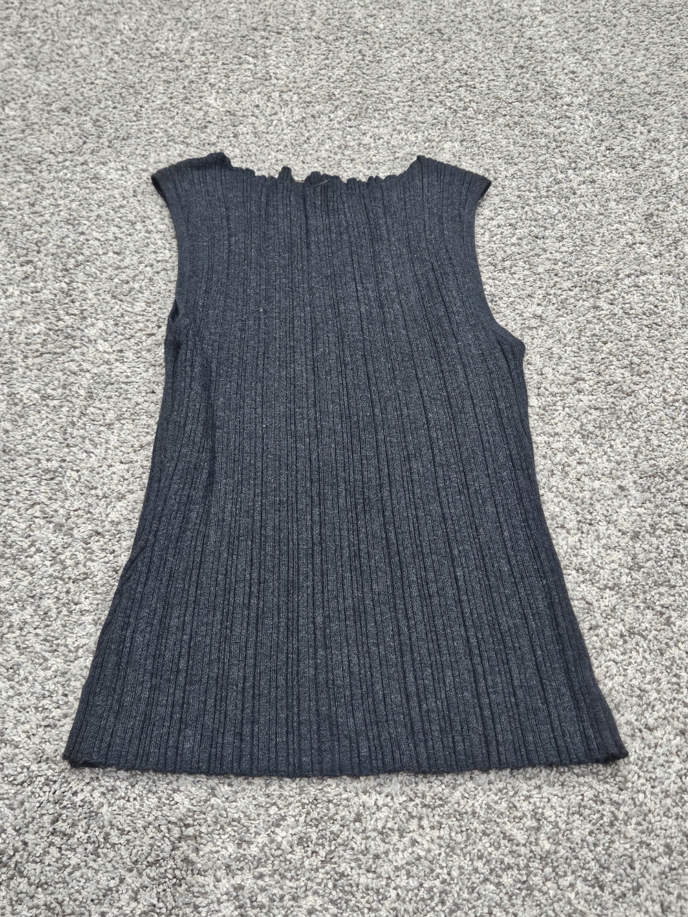 Quince Ribbed Sleeveless Tank - Charcoal